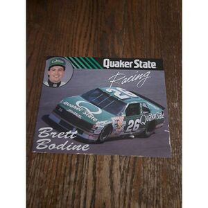 VTG 1990 Brett Bodine Quaker State Racing Driver Card NASCAR King Racing Buick